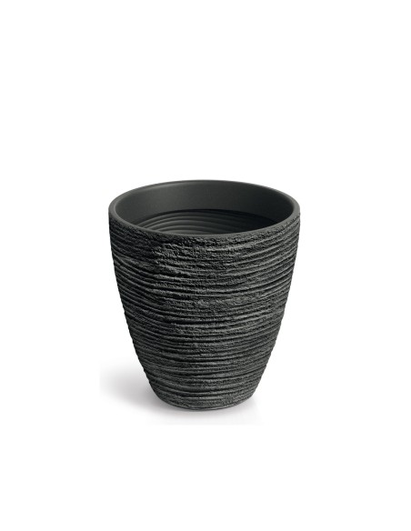 Blumentopf rund Ø47 × 48 cm Steinoptik, 54 L – Dunkelgrau | Töpferkönig