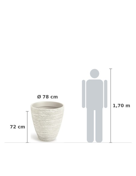 Pflanzkübel rund Ø78 × 72 cm Steinoptik, 222 L – Sand | Töpferkönig