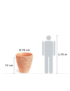 Pflanzkübel rund Ø78 × 72 cm Steinoptik, 222 L – Terrakotta | Töpferkönig 2
