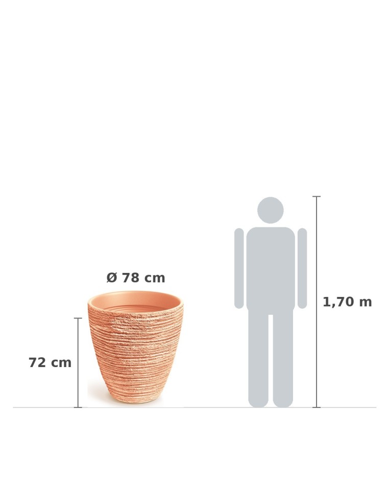Pflanzkübel rund Ø78 × 72 cm Steinoptik, 222 L – Terrakotta | Töpferkönig