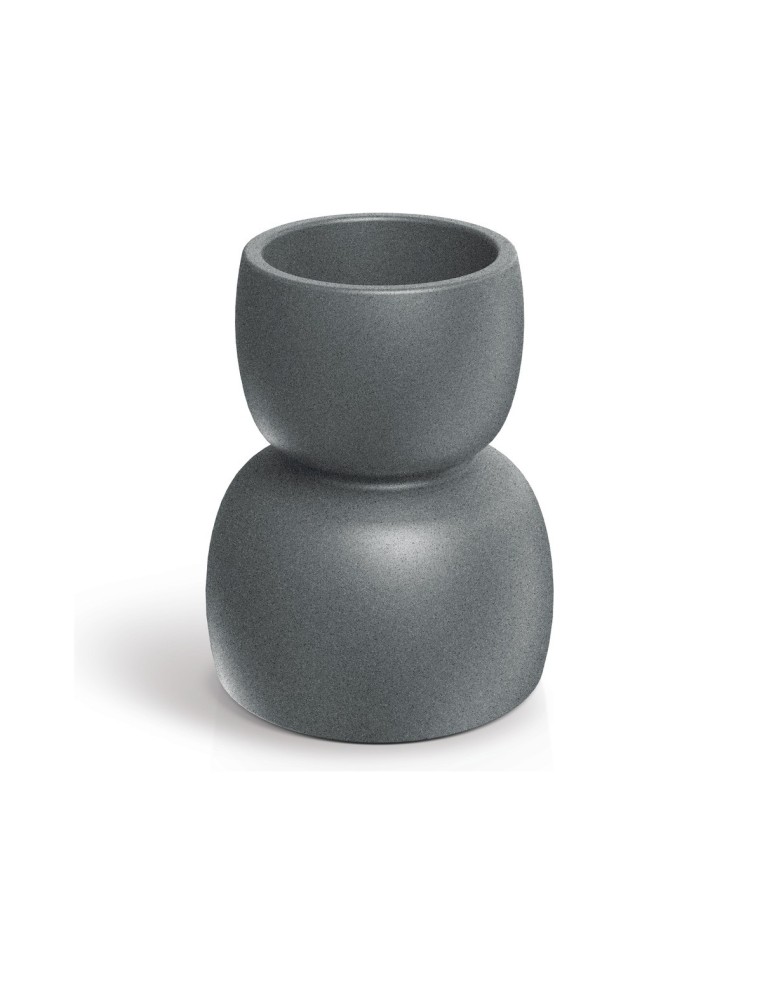 Blumenkübel rund Ø40 × 48 cm matt, 17 L – Granit hell | Töpferkönig