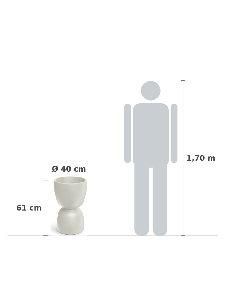 Pflanzkübel rund Ø40 × 61 cm matt, 17 L – Sand | Töpferkönig