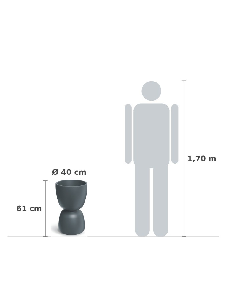 Pflanzkübel rund Ø40 × 61 cm matt, 17 L – Betongrau | Töpferkönig