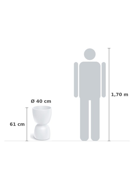 Pflanzkübel rund Ø40 × 61 cm matt, 17 L – Weiß | Töpferkönig