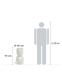 Pflanzkübel rund Ø40 × 70 cm matt, 17 L – Sand | Töpferkönig 2