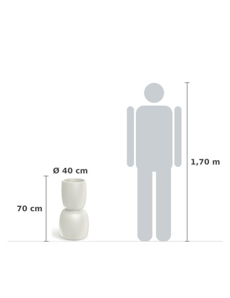 Pflanzkübel rund Ø40 × 70 cm matt, 17 L – Sand | Töpferkönig