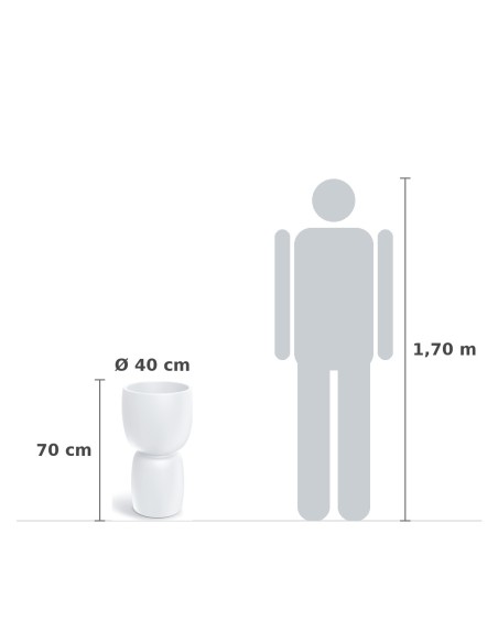 Pflanzkübel rund Ø40 × 70 cm matt, 17 L – Weiß | Töpferkönig