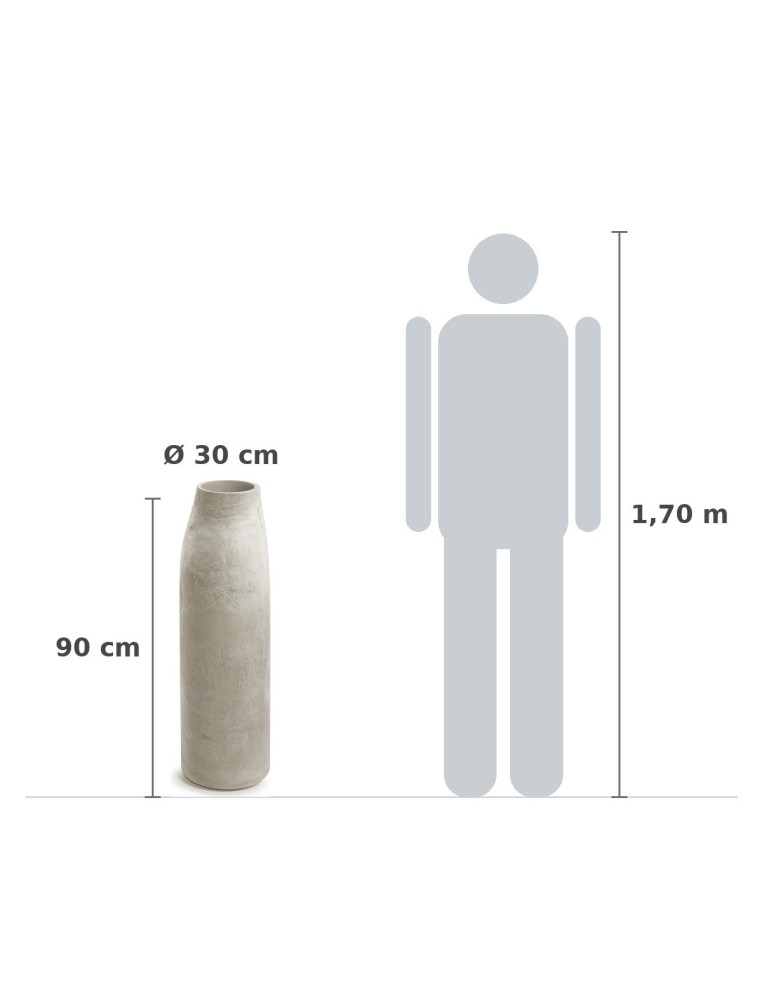 Pflanzsäule XXL rund Ø30 × 90 cm Steinoptik, 3 L – Sand | Töpferkönig