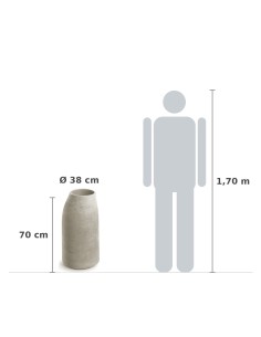 Pflanzsäule rund Ø38 × 70 cm Steinoptik, 8 L – Sand | Töpferkönig 2