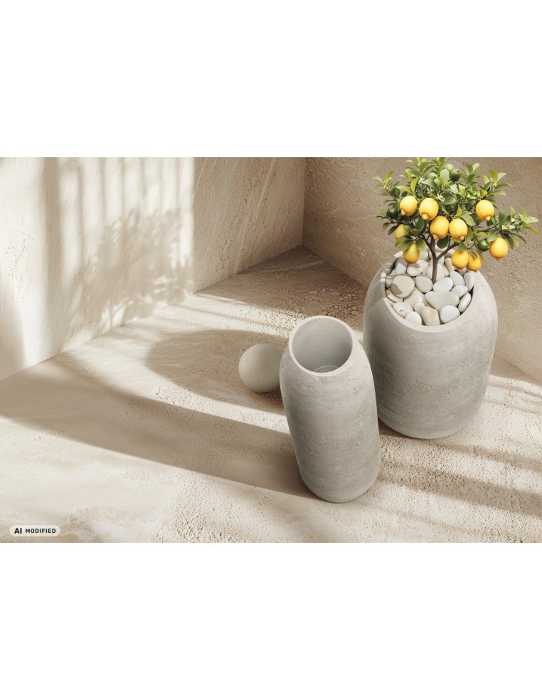 Pflanzsäule rund Ø38 × 70 cm Steinoptik, 8 L – Sand | Töpferkönig