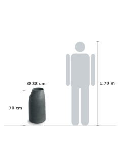 Pflanzsäule rund Ø38 × 70 cm Steinoptik, 8 L – Graphit | Töpferkönig 2