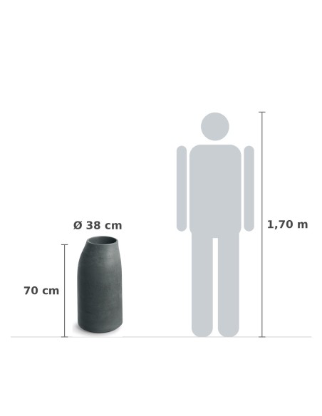 Pflanzsäule rund Ø38 × 70 cm Steinoptik, 8 L – Graphit | Töpferkönig
