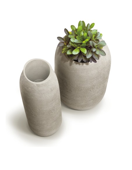 Pflanzsäule rund Ø38 × 70 cm Steinoptik, 8 L – Graphit | Töpferkönig