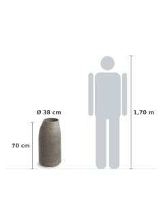 Pflanzsäule rund Ø38 × 70 cm Steinoptik, 8 L – Macchiato | Töpferkönig 2