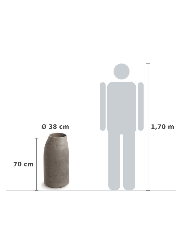 Pflanzsäule rund Ø38 × 70 cm Steinoptik, 8 L – Macchiato | Töpferkönig