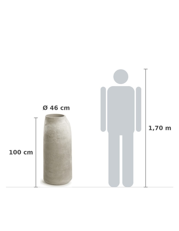 Pflanzsäule XXL rund Ø46 × 100 cm Steinoptik, 14 L – Sand | Töpferkönig