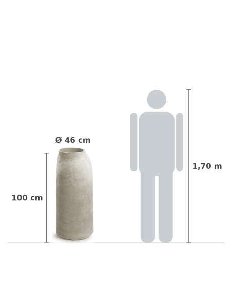 Pflanzsäule rund Ø46 × 100 cm Steinoptik, 14 L – Sand | Töpferkönig