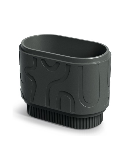 Pflanzkasten oval 58 × 34 × 46 cm mit Relief, 34 L – Dunkelgrau | Töpferkönig