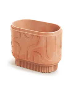 Pflanzkasten oval 58 × 34 × 46 cm mit Relief, 34 L – Terrakotta | Töpferkönig