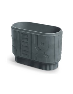 Pflanzkasten oval 78 × 38 × 56 cm mit Relief, 58 L – Betongrau | Töpferkönig