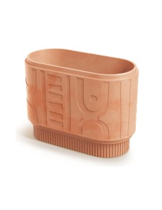 Pflanzkasten oval 78 × 38 × 56 cm mit Relief, 58 L – Terrakotta | Töpferkönig