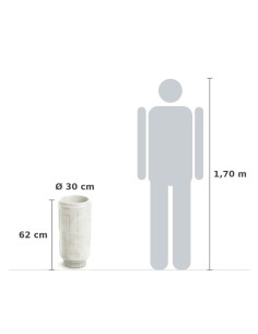 Pflanzsäule rund Ø30 × 62 cm mit Relief, 12 L – Sand | Töpferkönig 2