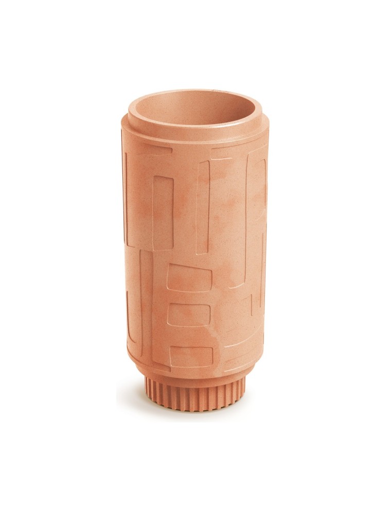 Pflanzsäule rund Ø30 × 62 cm mit Relief, 12 L – Terrakotta | Töpferkönig