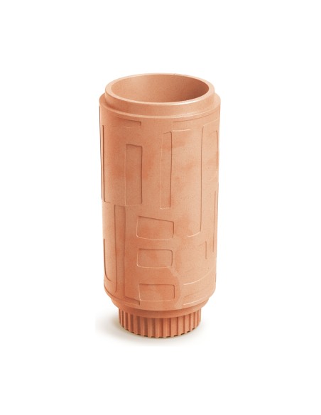 Pflanzsäule rund Ø30 × 62 cm mit Relief, 12 L – Terrakotta | Töpferkönig