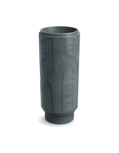 Pflanzsäule rund Ø40 × 90 cm mit Relief, 24 L – Betongrau | Töpferkönig