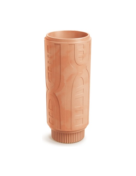 Pflanzsäule rund Ø40 × 90 cm mit Relief, 24 L – Terrakotta | Töpferkönig