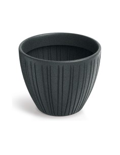 Blumentopf rund Ø30 × 24 cm gerillt, 10 L – Bleigrau | Töpferkönig