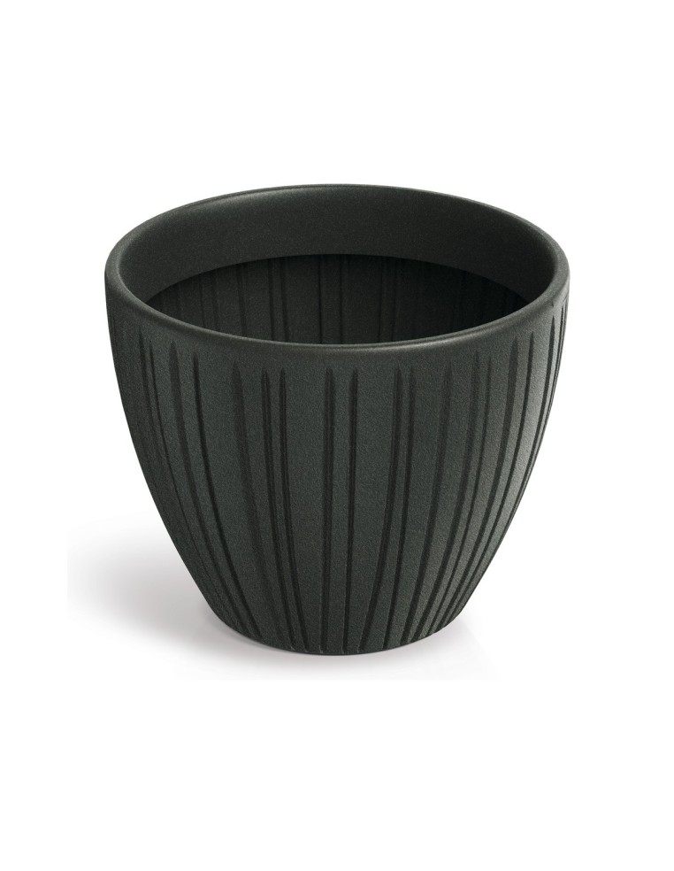 Blumentopf rund Ø30 × 24 cm gerillt, 10 L – Dunkelgrau | Töpferkönig