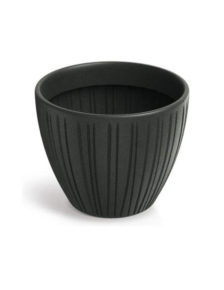 Blumentopf rund Ø30 × 24 cm gerillt, 10 L – Dunkelgrau | Töpferkönig