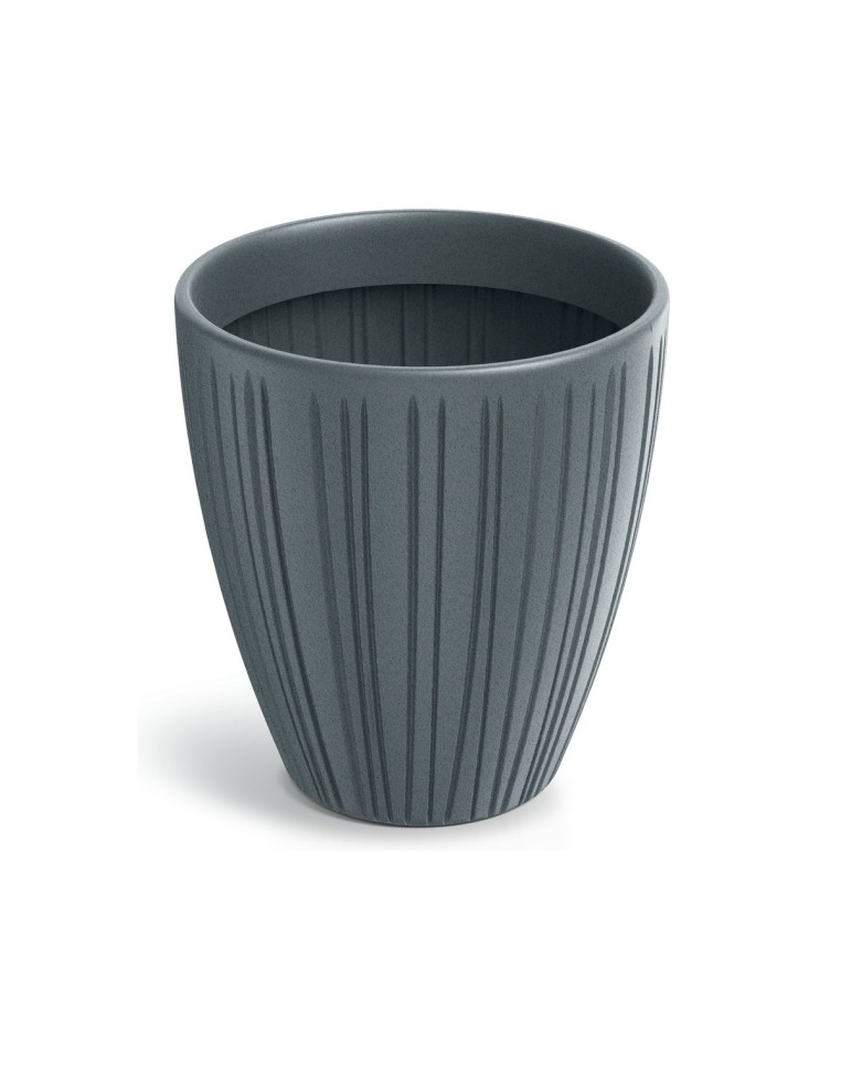 Blumentopf rund Ø30 × 32 cm gerillt, 14 L – Betongrau | Töpferkönig