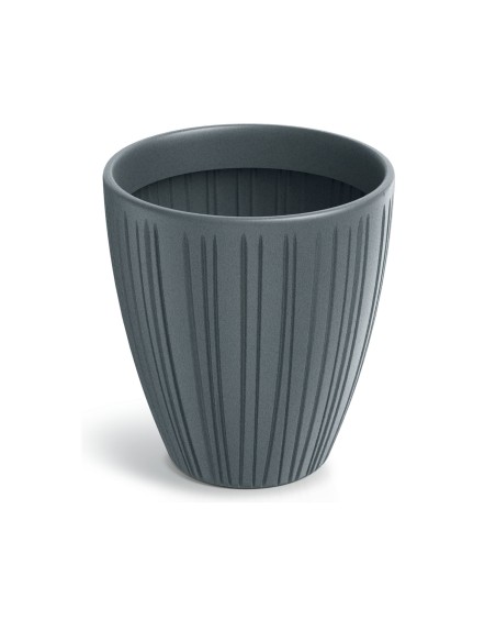 Blumentopf rund Ø30 × 32 cm gerillt, 14 L – Betongrau | Töpferkönig