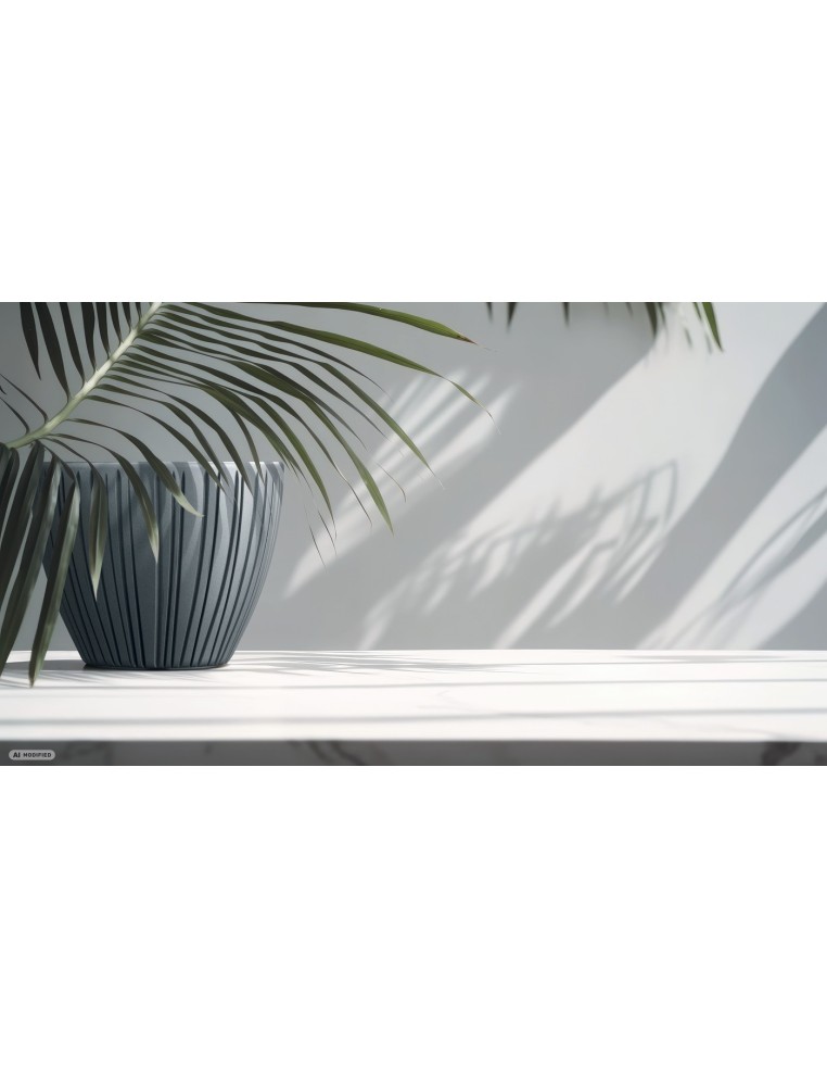 Blumentopf rund Ø30 × 24 cm gerillt, 10 L – Dunkelgrau | Töpferkönig