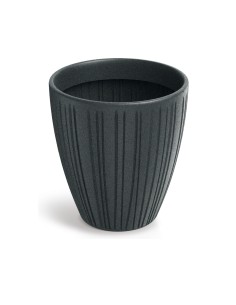 Blumentopf rund Ø30 × 32 cm gerillt, 14 L – Bleigrau | Töpferkönig