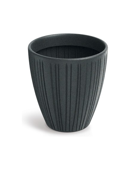 Blumentopf rund Ø30 × 32 cm gerillt, 14 L – Bleigrau | Töpferkönig