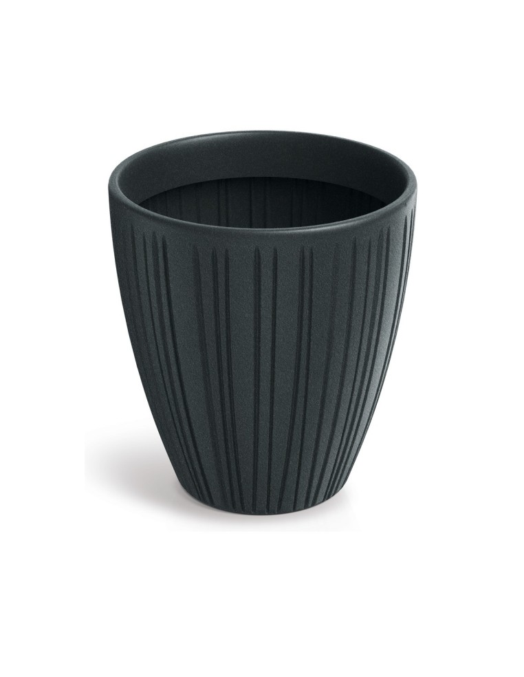 Blumentopf rund Ø30 × 32 cm gerillt, 14 L – Dunkelgrau | Töpferkönig