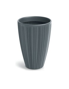Blumenkübel rund Ø35 × 50 cm gerillt, 30 L – Betongrau | Töpferkönig