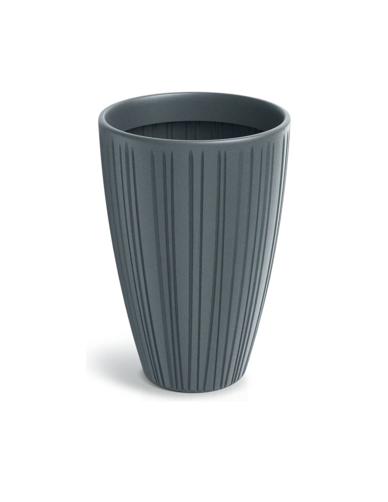 Blumenkübel rund Ø35 × 50 cm gerillt, 30 L – Betongrau | Töpferkönig