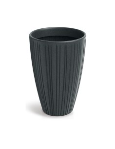 Blumenkübel rund Ø35 × 50 cm gerillt, 30 L – Bleigrau | Töpferkönig