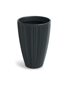 Blumenkübel rund Ø35 × 50 cm gerillt, 30 L – Dunkelgrau | Töpferkönig