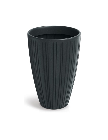 Blumenkübel rund Ø35 × 50 cm gerillt, 30 L – Dunkelgrau | Töpferkönig