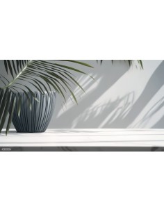 Blumenkübel rund Ø35 × 50 cm gerillt, 30 L – Dunkelgrau | Töpferkönig 2