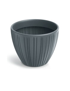 Blumentopf rund Ø40 × 31 cm gerillt, 24 L – Betongrau | Töpferkönig