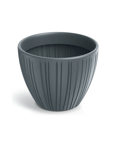 Blumentopf rund Ø40 × 31 cm gerillt, 24 L – Betongrau | Töpferkönig