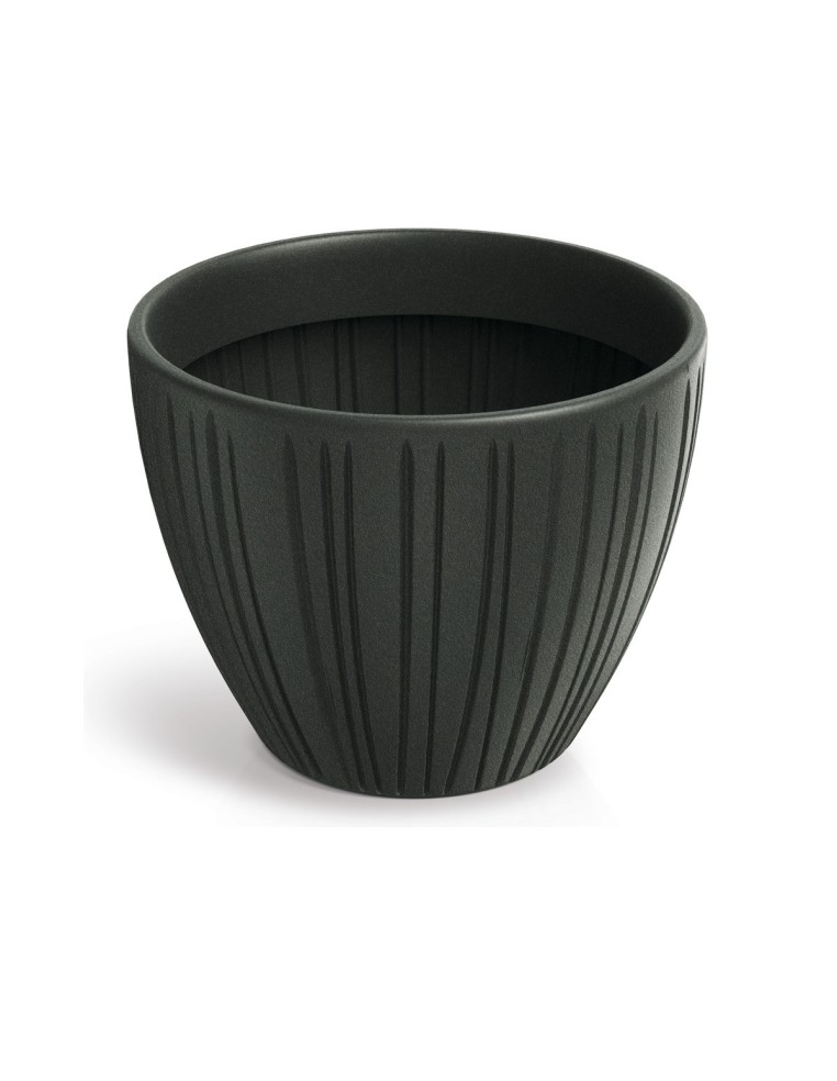 Blumentopf rund Ø40 × 31 cm gerillt, 24 L – Dunkelgrau | Töpferkönig
