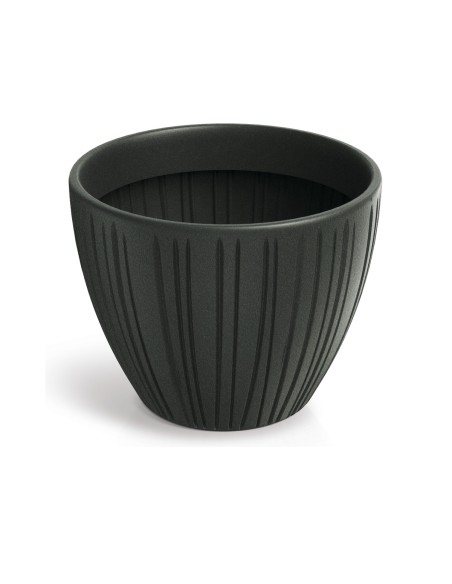 Blumentopf rund Ø40 × 31 cm gerillt, 24 L – Dunkelgrau | Töpferkönig