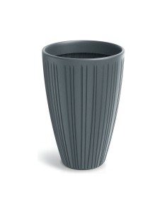 Blumenkübel rund Ø40 × 58 cm gerillt, 45 L – Betongrau | Töpferkönig